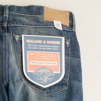 Wallace & Barnes slim selvedge jean in drydock worn wash