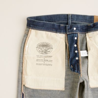 Wallace & Barnes slim selvedge jean in drydock worn wash