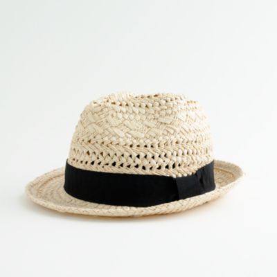 Factory open-weave ribbon fedora