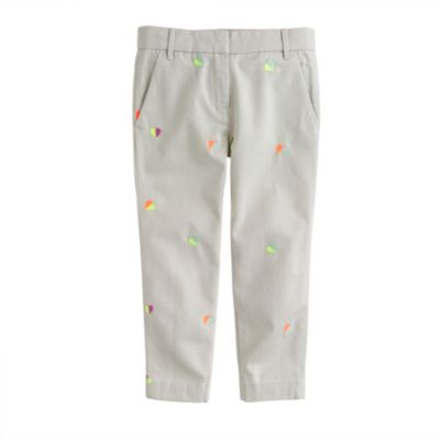 Girls' caf&eacute; capri in multi hearts
