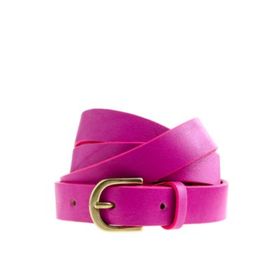 Italian leather skinny belt