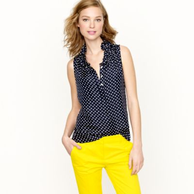 polkadot sleeveless top jcrew