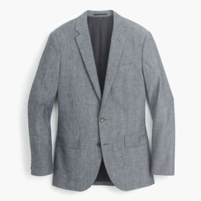 Ludlow suit jacket with double vent in Japanese chambray