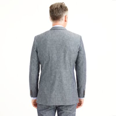 Ludlow suit jacket with double vent in Japanese chambray