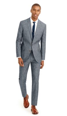 Ludlow suit jacket with double vent in Japanese chambray