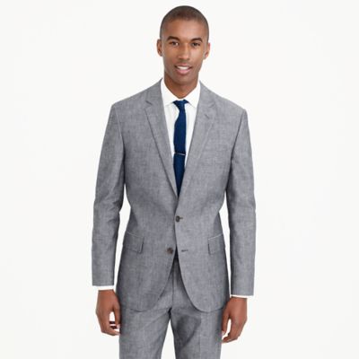 Ludlow suit jacket with double vent in Japanese chambray