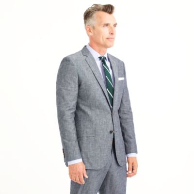 Ludlow suit jacket with double vent in Japanese chambray