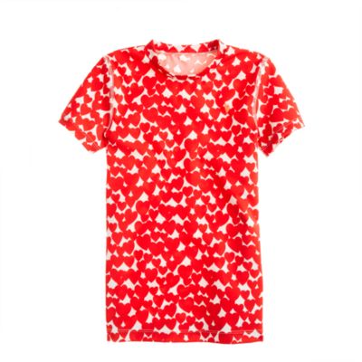 Girls' short-sleeve rash guard in amore print