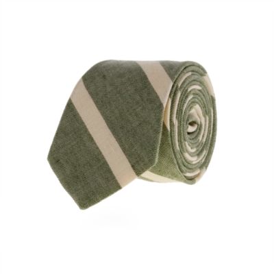 Macartney-stripe linen-cotton tie