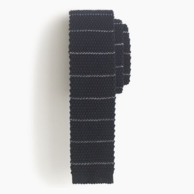 Thin-stripe knit tie