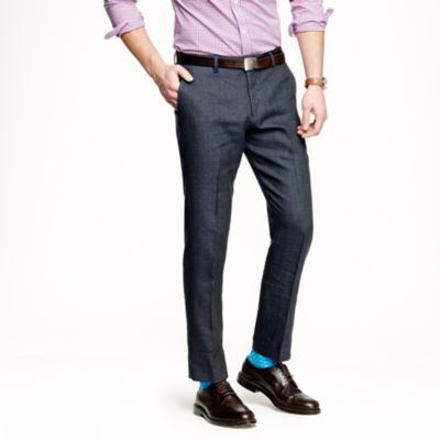 Ludlow slim suit pant in Italian linen-wool