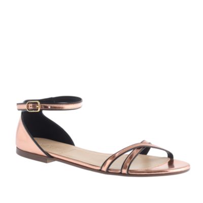 Elsa piped metallic sandals