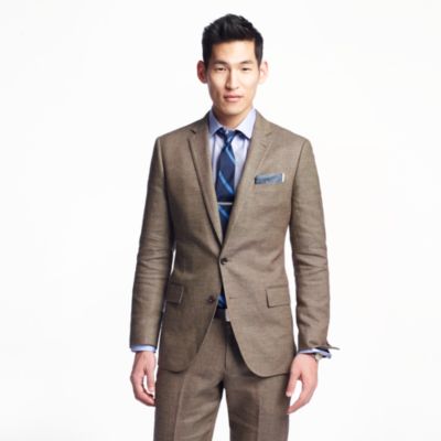 Ludlow suit jacket with double vent in Italian linen-cotton