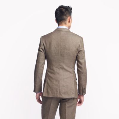 Ludlow suit jacket with double vent in Italian linen-cotton
