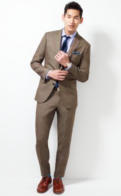 Ludlow suit jacket with double vent in Italian linen-cotton