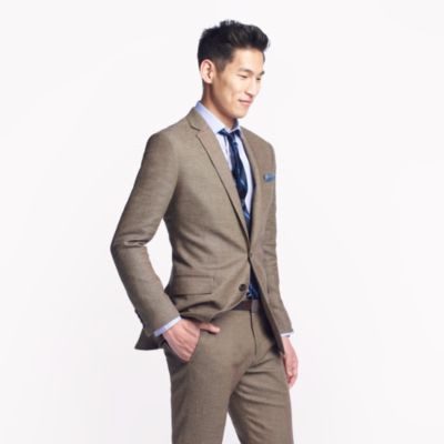 Ludlow suit jacket with double vent in Italian linen-cotton