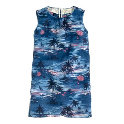 Girls' shift dress in Hawaiian sunset