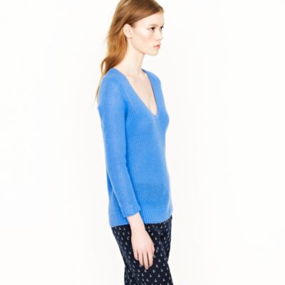 Cashmere pointelle V-neck sweater