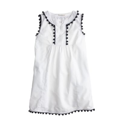 Girls' pom-pom dress in white