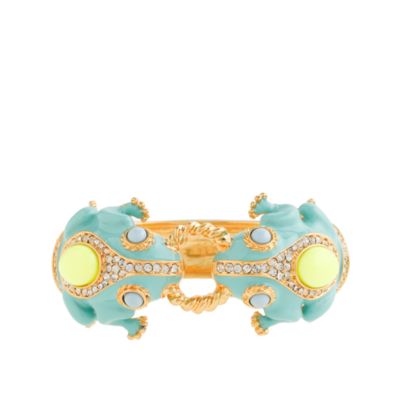 Enameled double-frog bangle