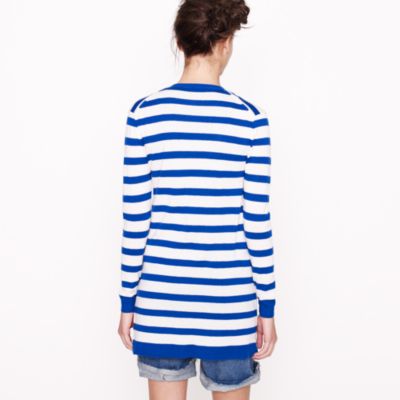 Featherweight cashmere stripe cardigan