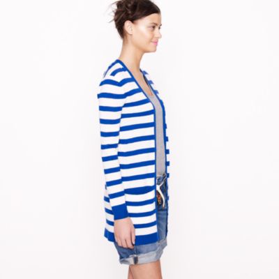 Featherweight cashmere stripe cardigan