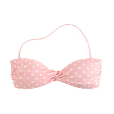 Polka-dot bandeau twist top