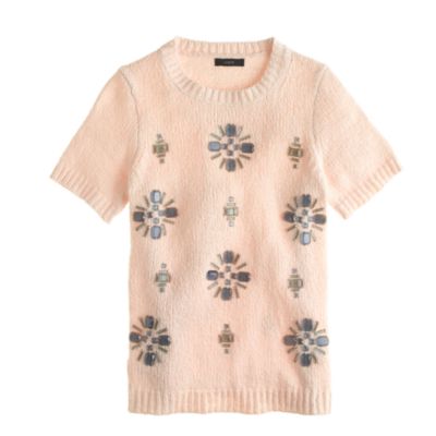 Jeweled medallion sweater