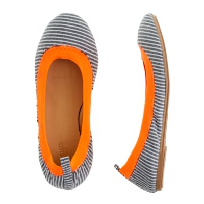 Girls' Mila engineer-stripe ballet flats