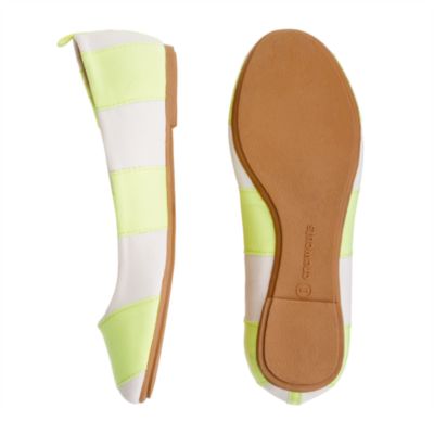 Girls' grosgrain stripe ballet flats