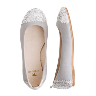 Girls' glitter toe ballet flats