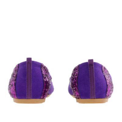 Girls' glitter-stripe ballet flats