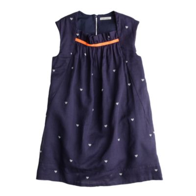 Girls' organdy pleated dress in heart me