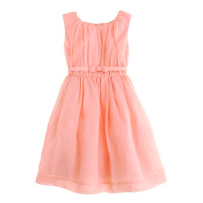 Girls' organdy bow belt dress
