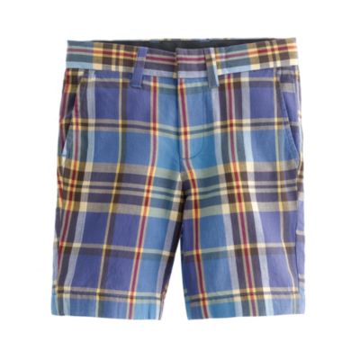 Boys' Indian cotton club short in Eastwick plaid