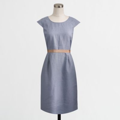 Factory ribbon-waist dress in lightweight linen