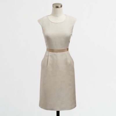 Factory ribbon-waist dress in lightweight linen