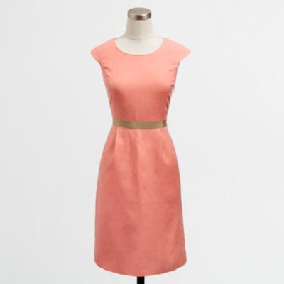 Factory ribbon-waist dress in lightweight linen