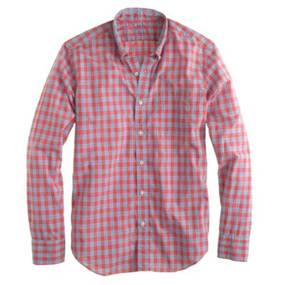 Slim lightweight shirt in poppy plaid
