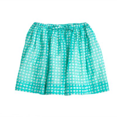 Girls' full skirt in organdy dot