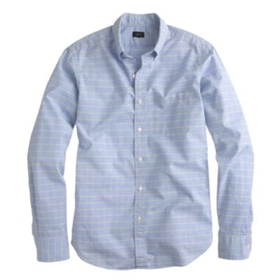 Lightweight shirt in citrus windowpane check