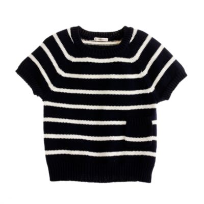 Girls' pocket popover in stripe