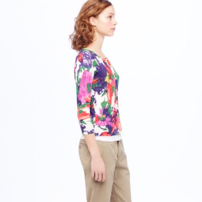Cotton crepe cardigan in garden floral