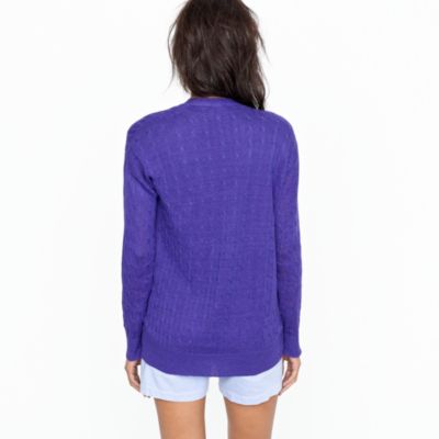 Linen cable-knit cardigan