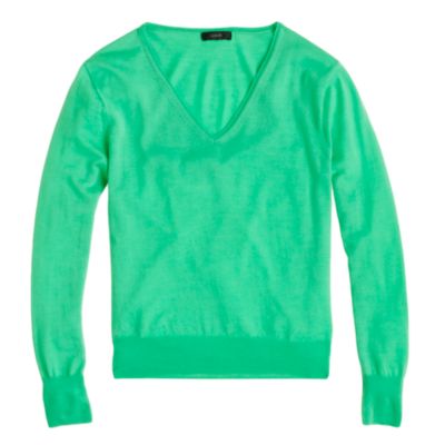 Featherweight cotton V-neck sweater