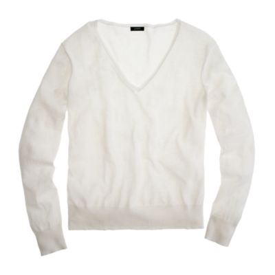 Featherweight cotton V-neck sweater