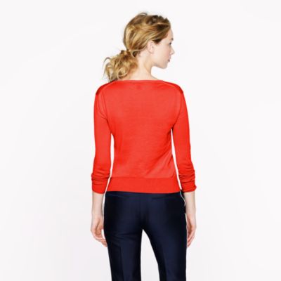 Featherweight cotton V-neck sweater