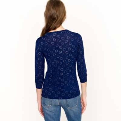 Tippi sweater in heart-print crepe