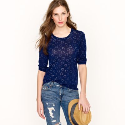 Tippi sweater in heart-print crepe