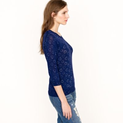 Tippi sweater in heart-print crepe